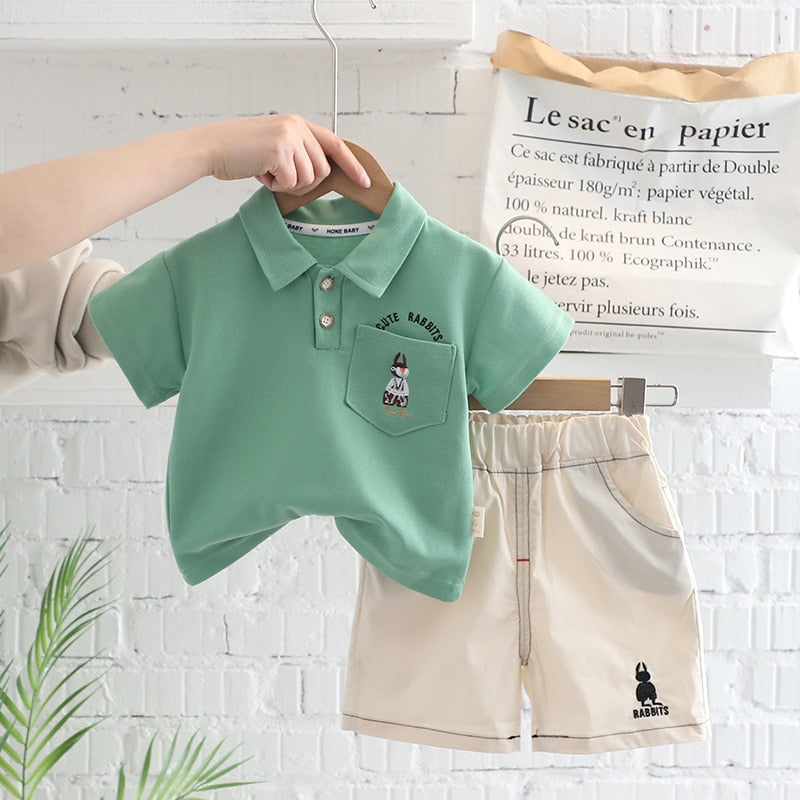 Conjunto Infantil Masculino Polo Bolsinho