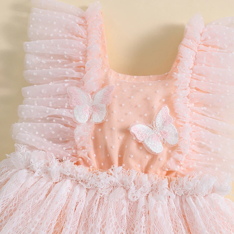 Vestido Infantil Borboletinhas e Tule