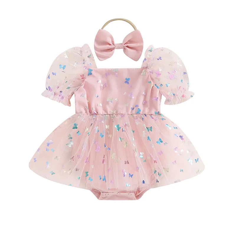 Vestido Infantil Borboletinhas + Laçinho