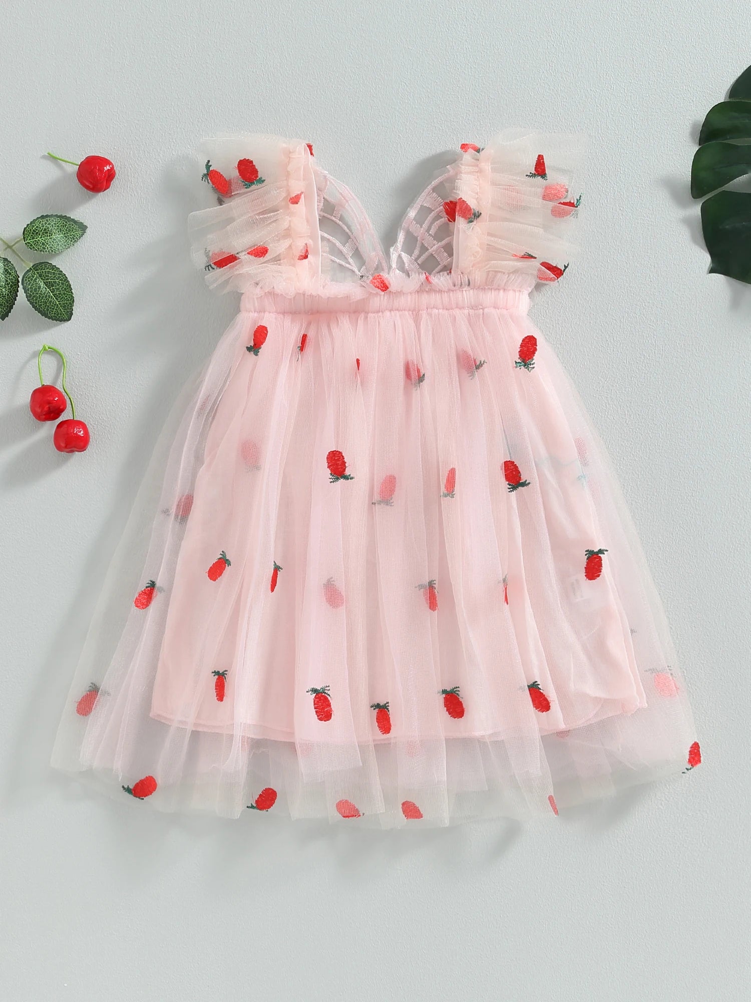 Vestido Infantil Tule Abacaxi Asinha