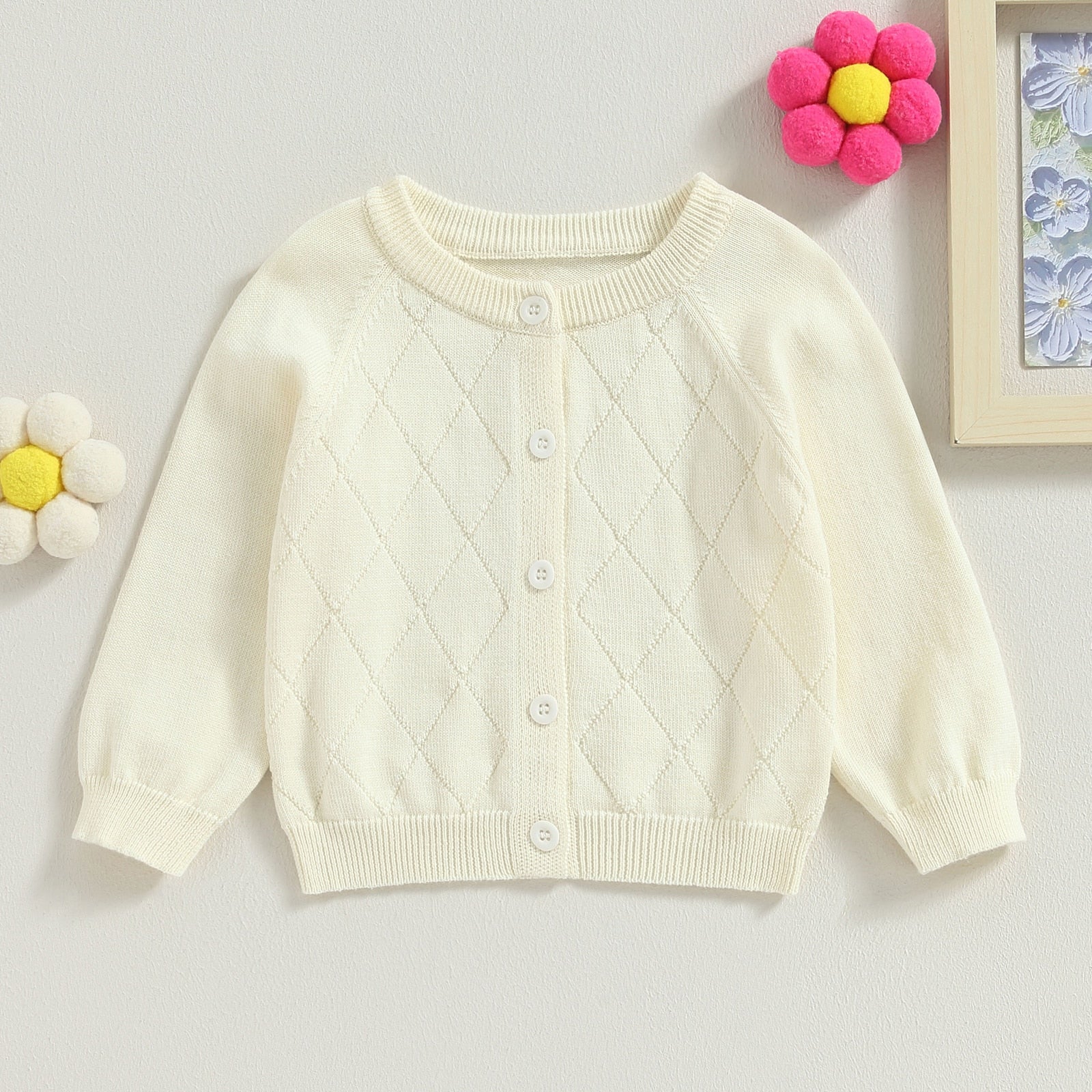 Cardigan Infantil Feminino Tricot Botõezinhos