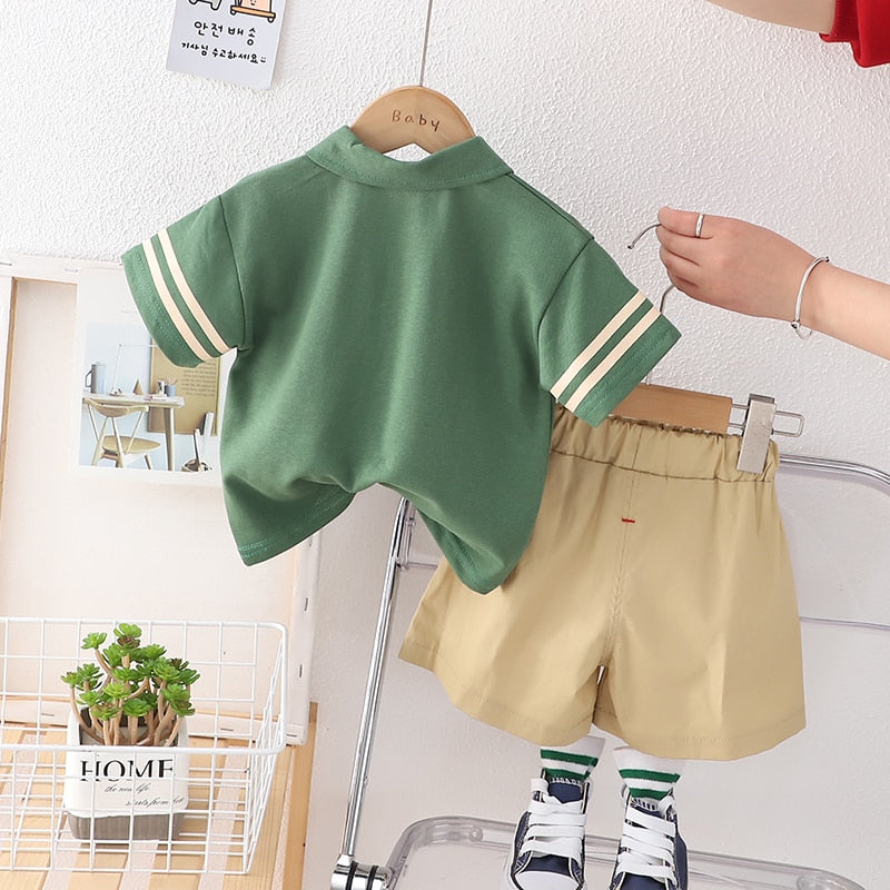 Conjunto Infantil Masculino Polo Ursinho e Cordão