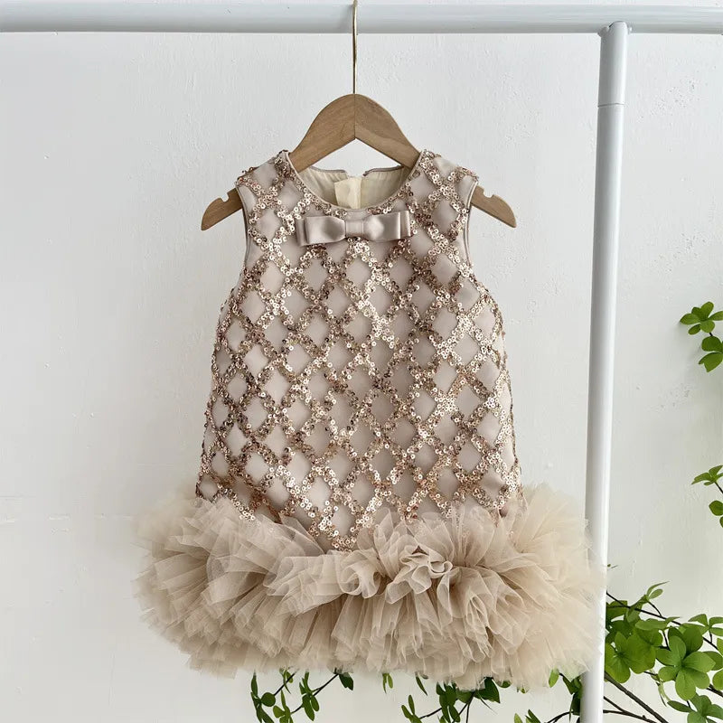 Vestido Infantil Strass Brilhante Babadinhos