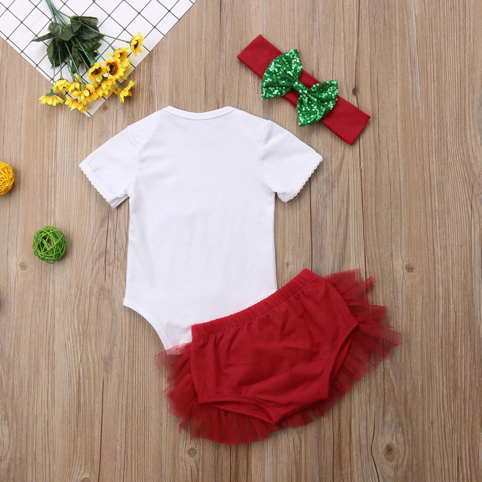 Conjunto Infantil Natal Laçinho + Faixa