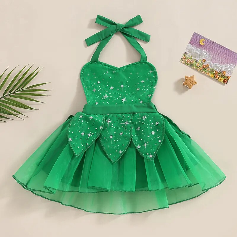 Vestido Infantil Natal Estrelinha Tule