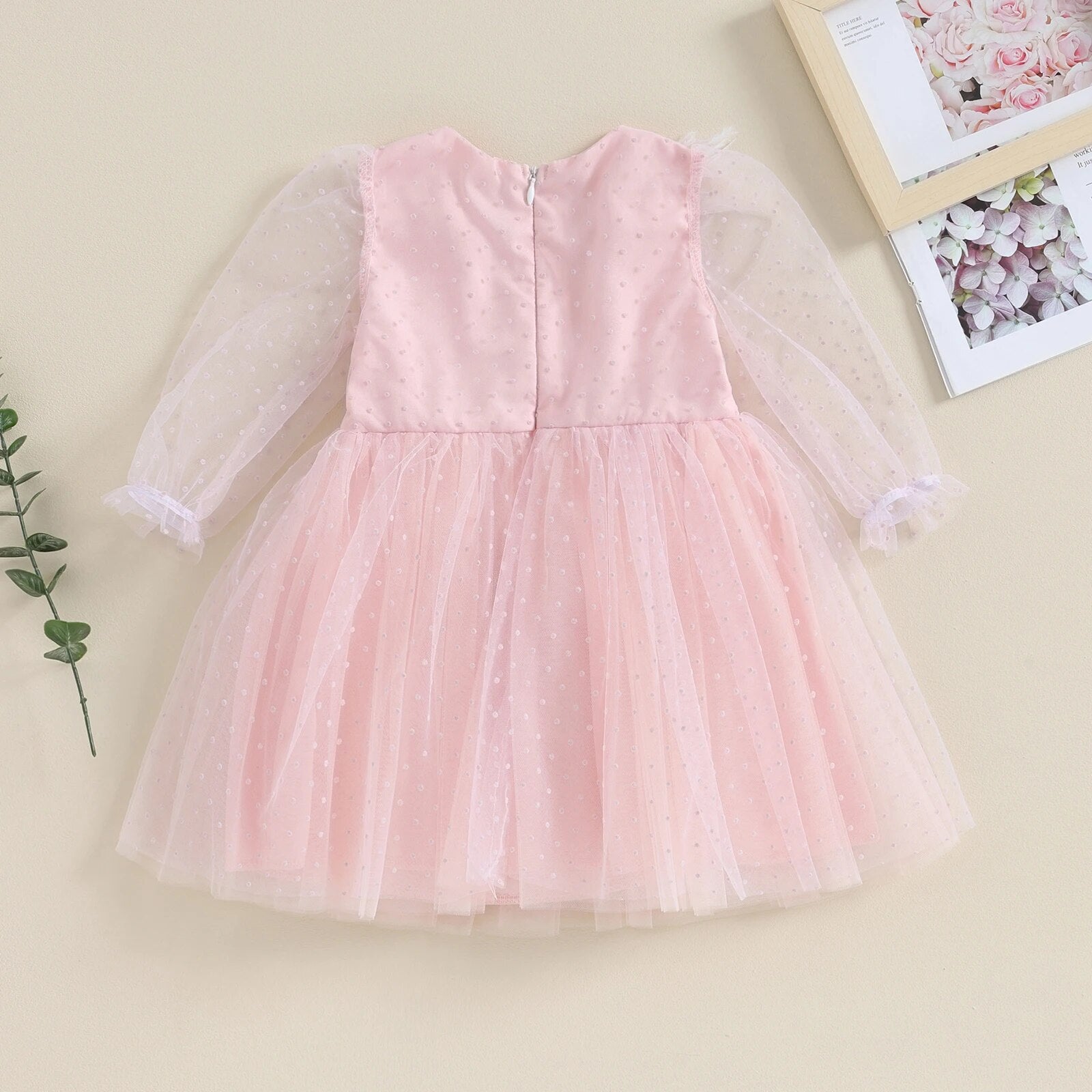 Vestido Infantil Tule e Penas