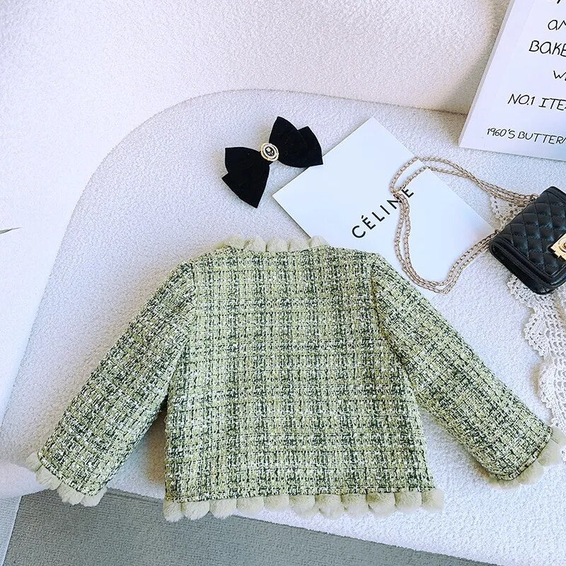 Conjunto Infantil Feminino Tweed Laçinho