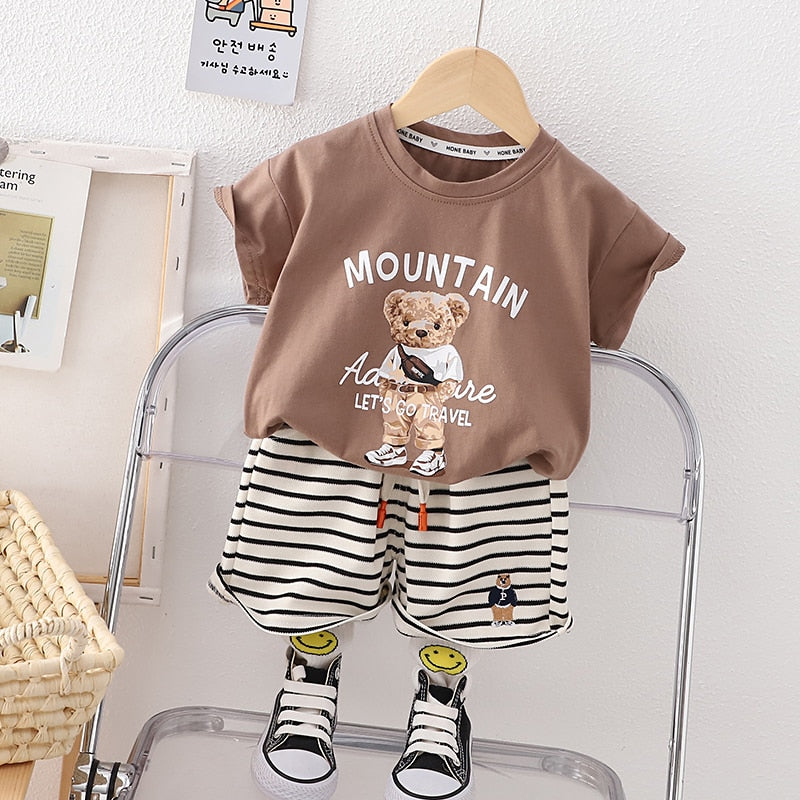 Conjunto Infantil Masculino Ursinho e Lístras