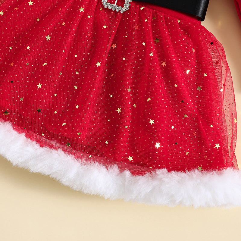 Vestido Infantil Natal Brilhante