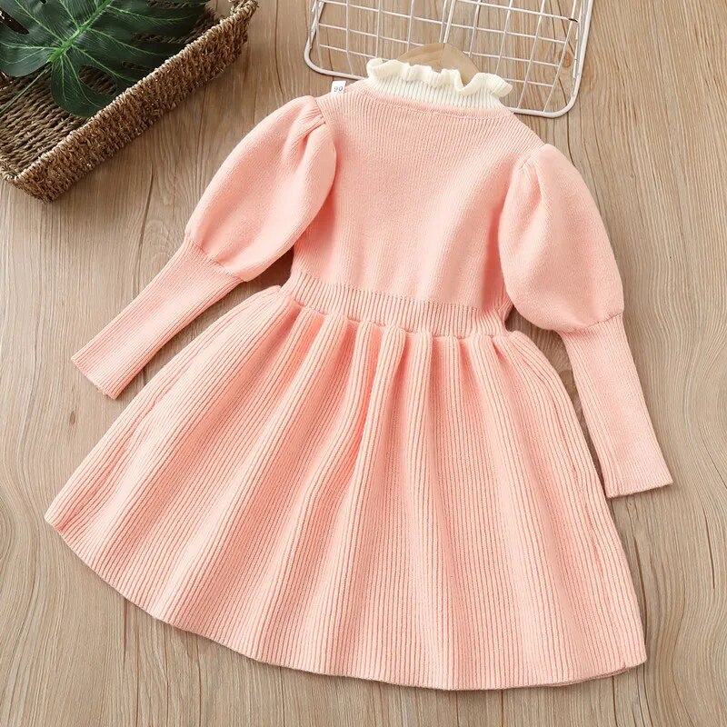 Vestido Infantil Tricô Laçinho