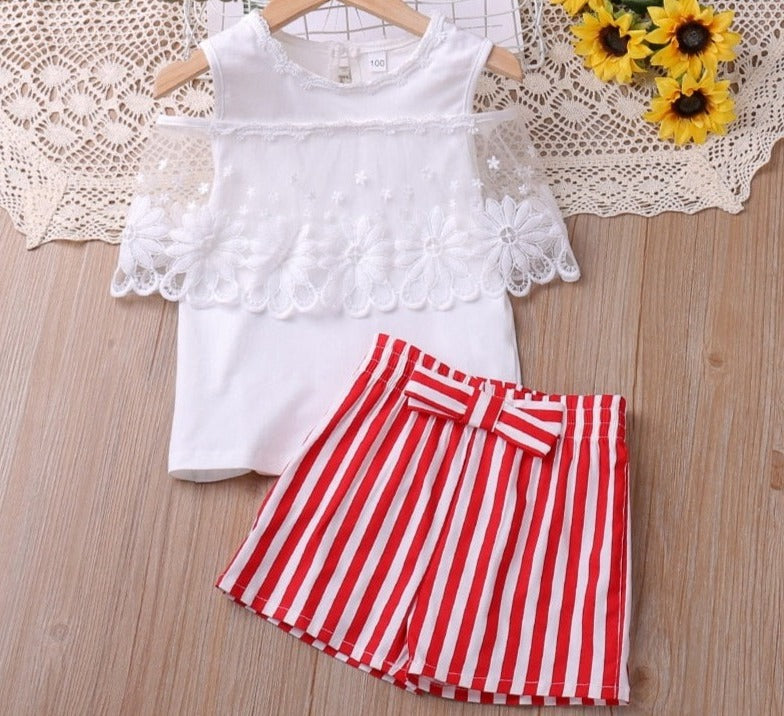 Conjunto Infantil Feminino Renda e Lístras