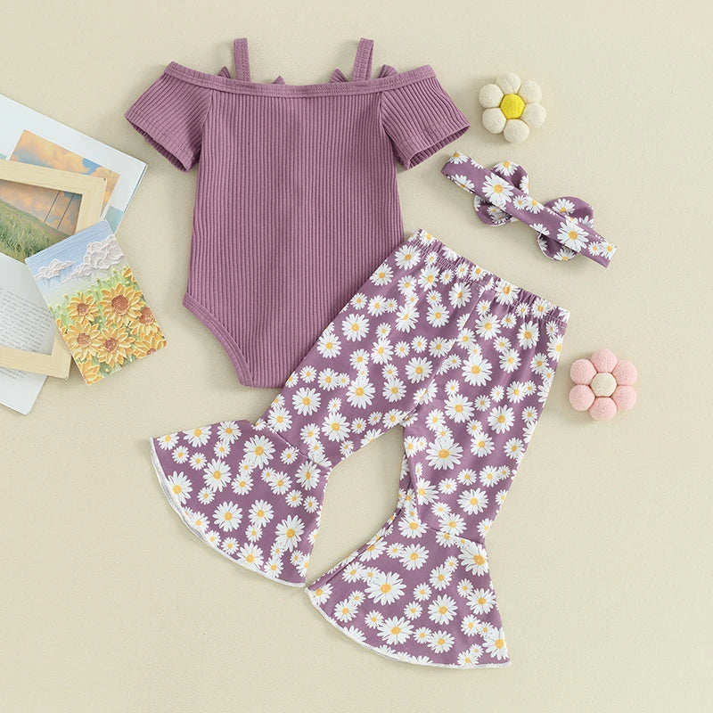 Conjunto Infantil Feminino Laços e Florzinhas