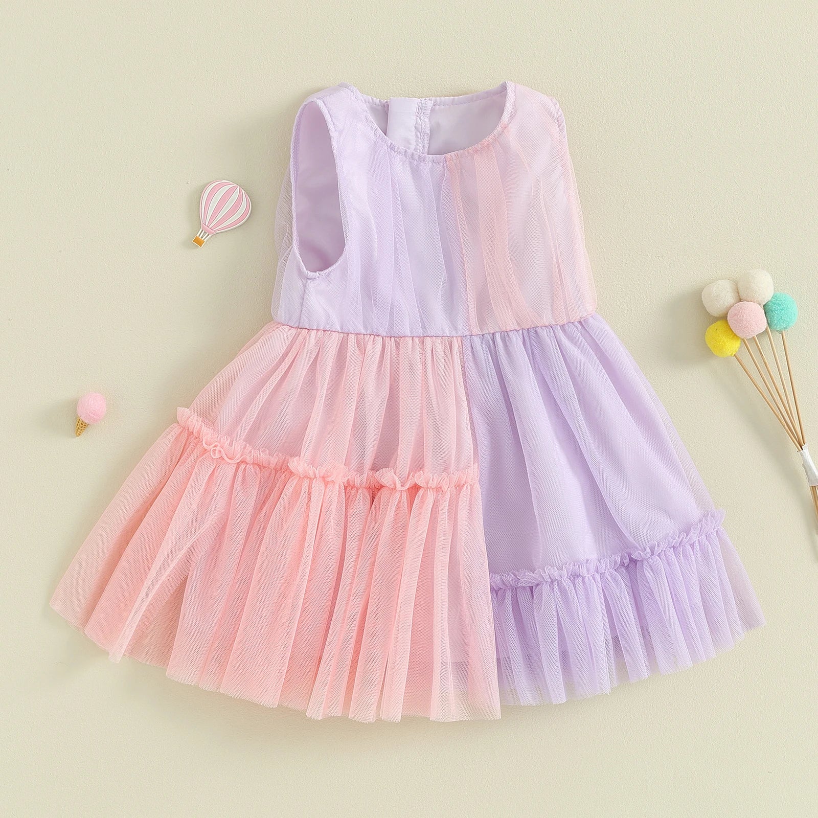 Vestido Infantil Tule Colors