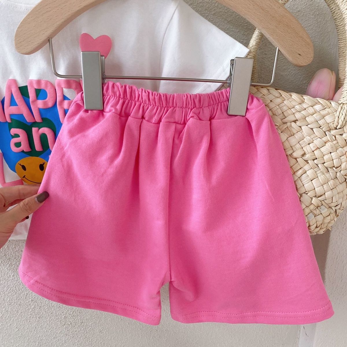 Conjunto Infantil Feminino Smiley Rosa Sainha