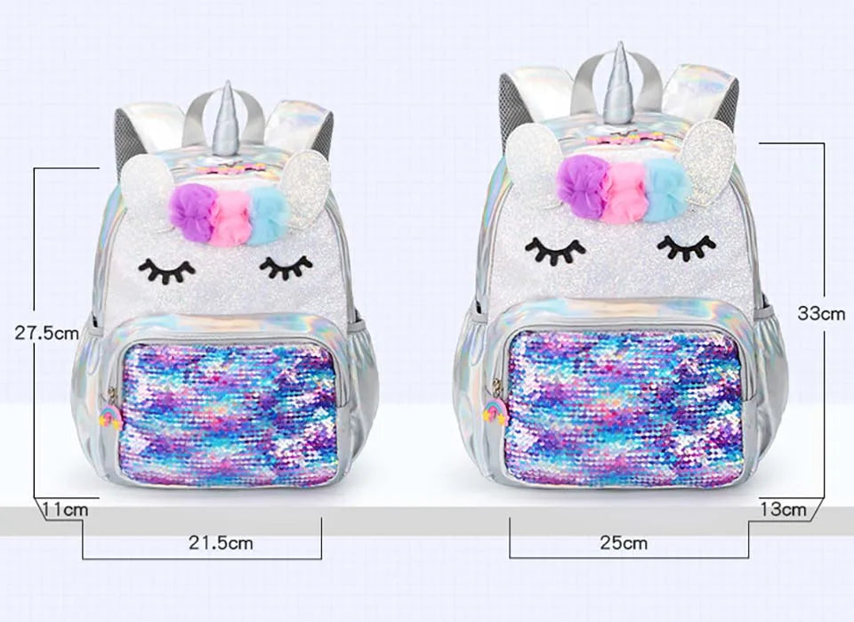 Mochila Infantil Unicórnio Paetê