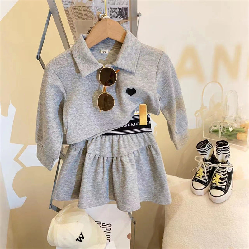 Conjunto Infantil Feminino Polo Coraçãozinho