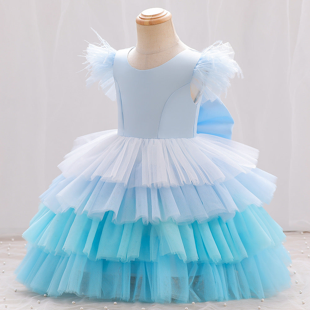 Vestido Infantil Tule Babadinhos e Laço