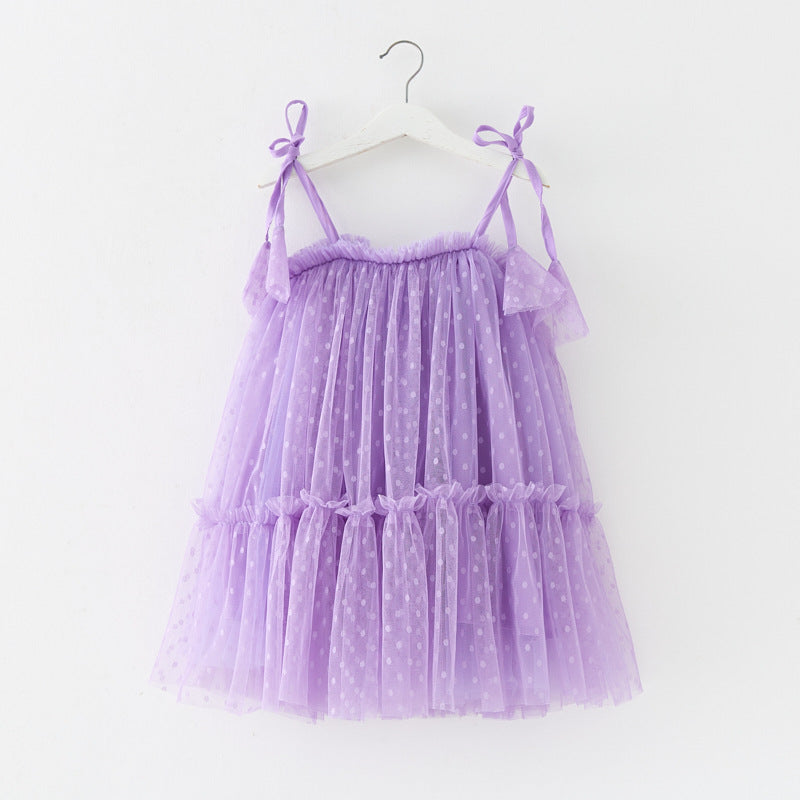 Vestido Infantil Poá Tule