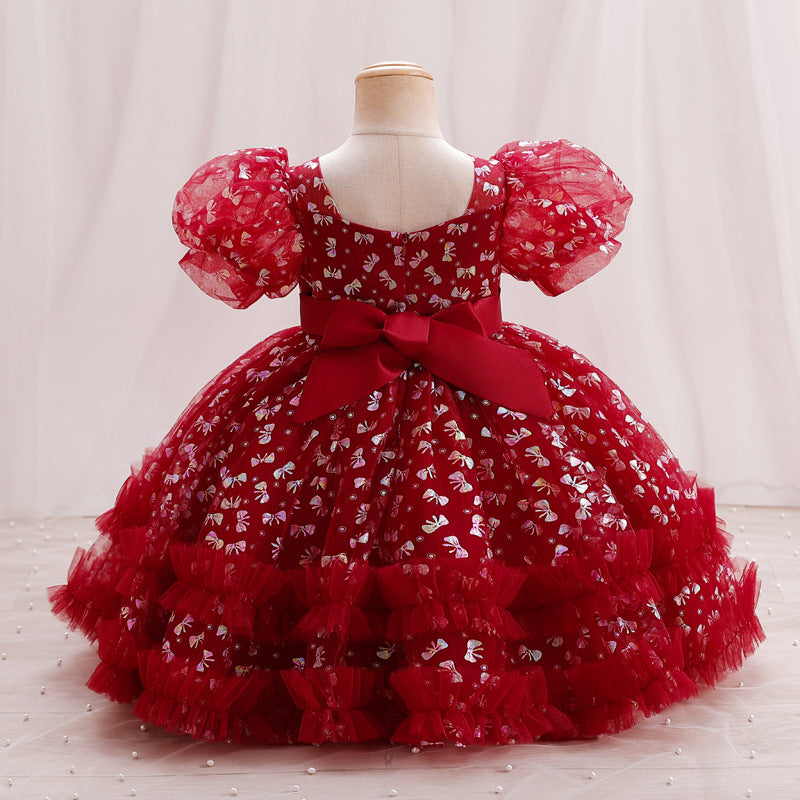 Vestido Infantil de Festa Laçinho