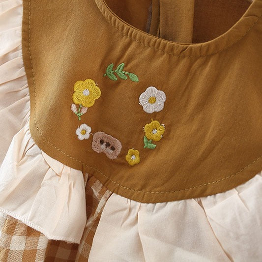 Vestido Infantil Xadrez Florzinhas