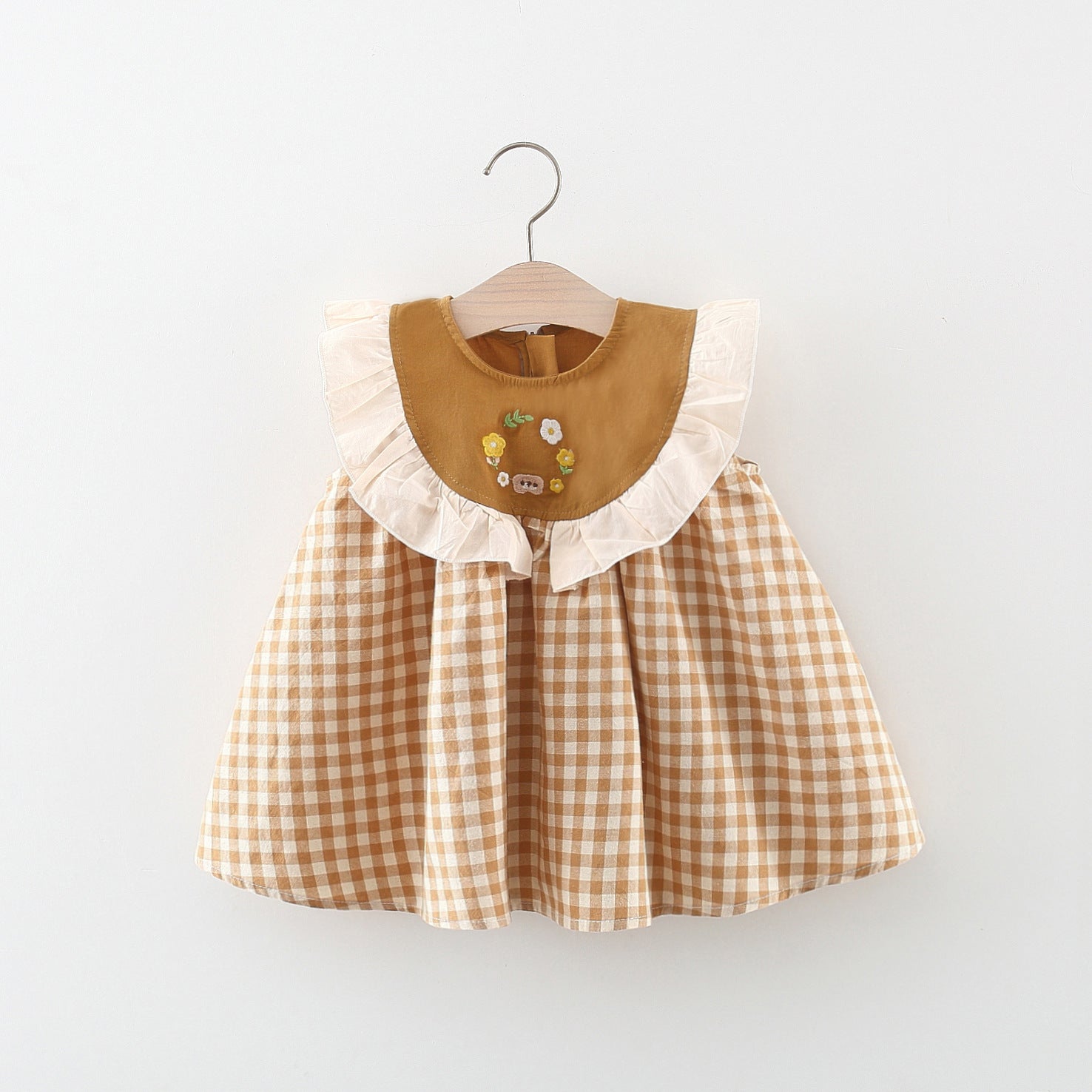 Vestido Infantil Xadrez Florzinhas