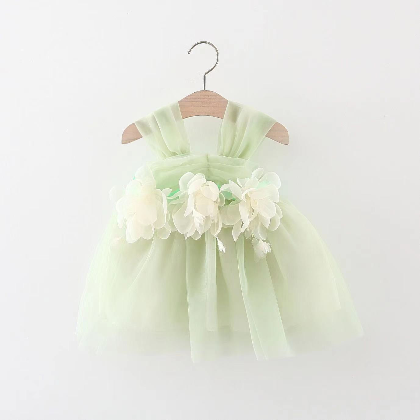 Vestido Infantil Tule Flores