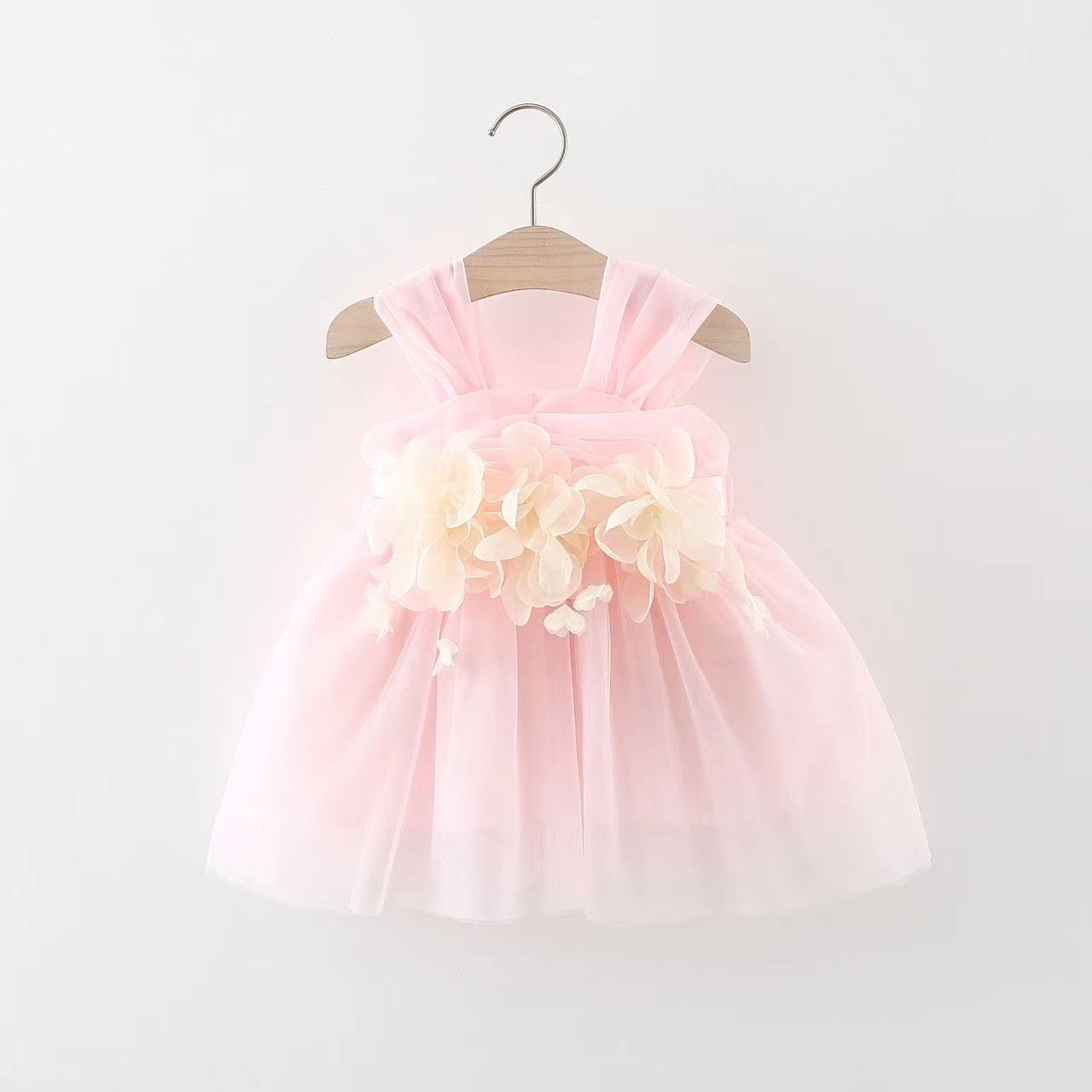 Vestido Infantil Tule Flores