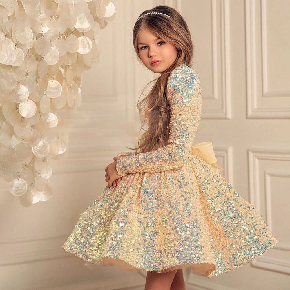 Vestido Infantil De Festa Lantejoulas