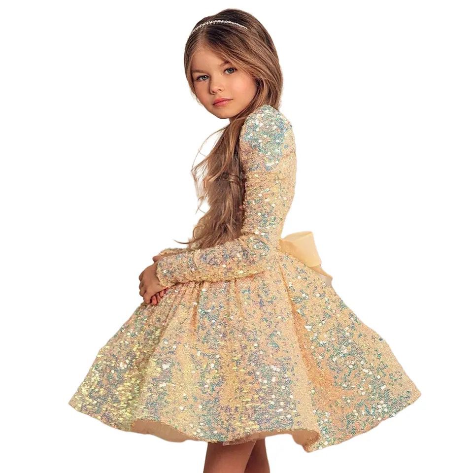 Vestido Infantil De Festa Lantejoulas