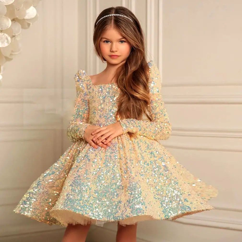 Vestido Infantil De Festa Lantejoulas