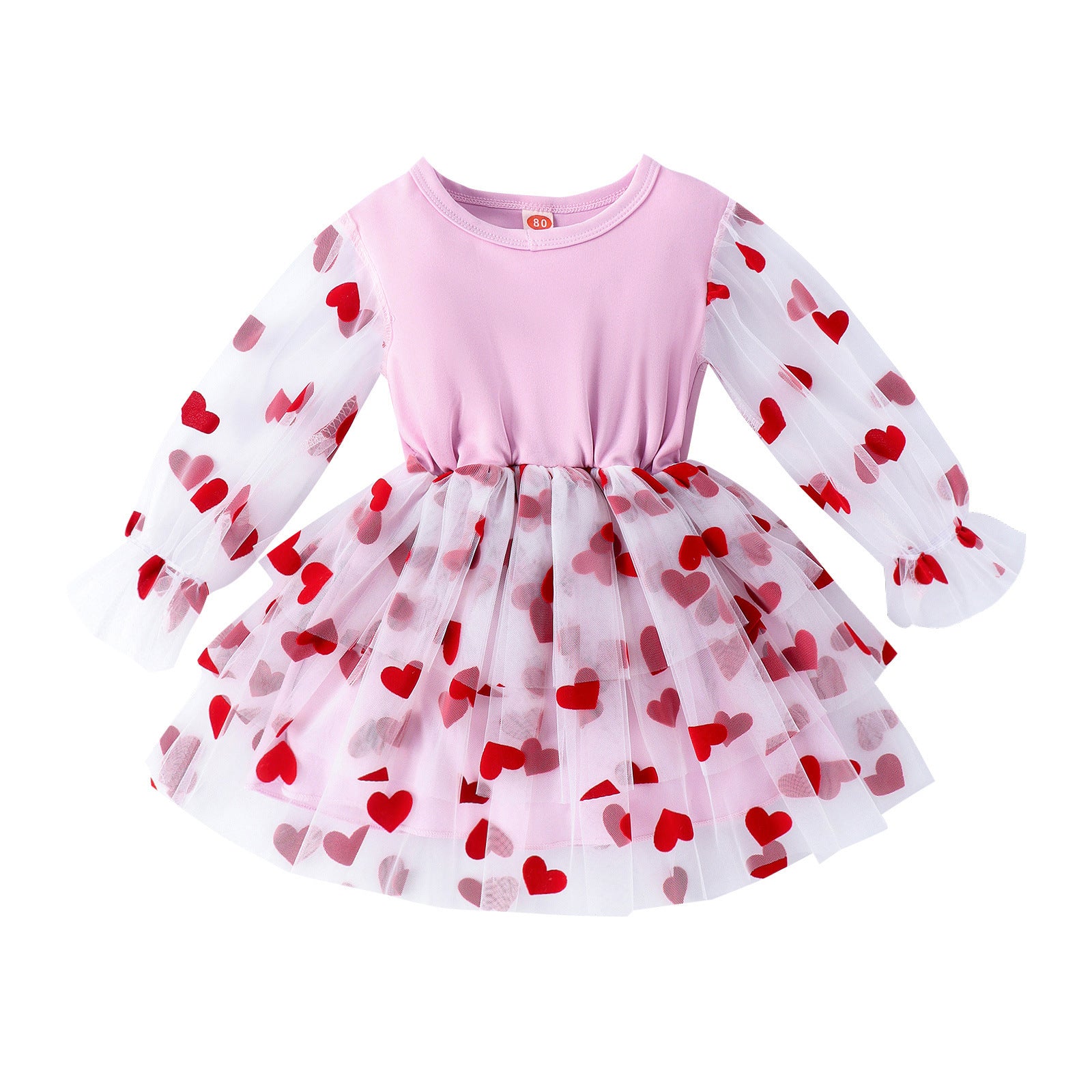 Vestido Infantil Tule Coraçõeszinhos