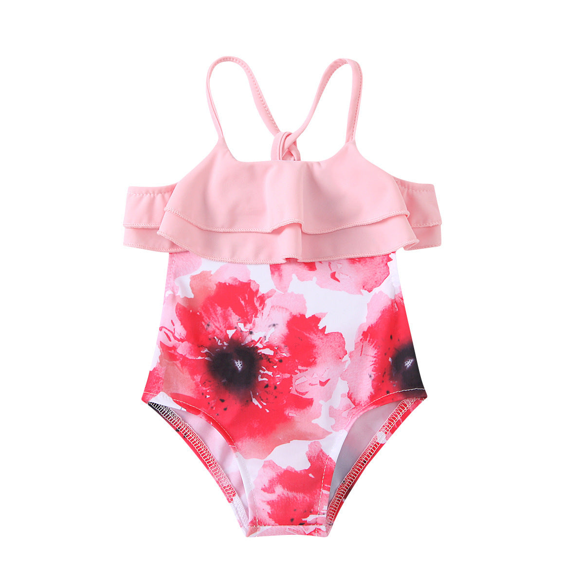 Maiô Infantil Rosa Floral