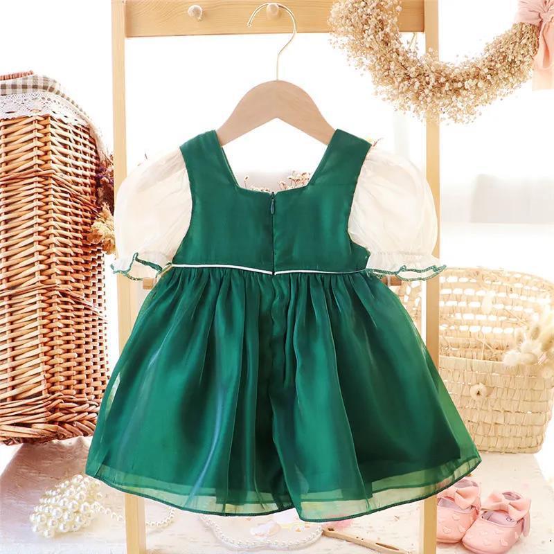 Vestido/ Body Infantil Verde Laçinho