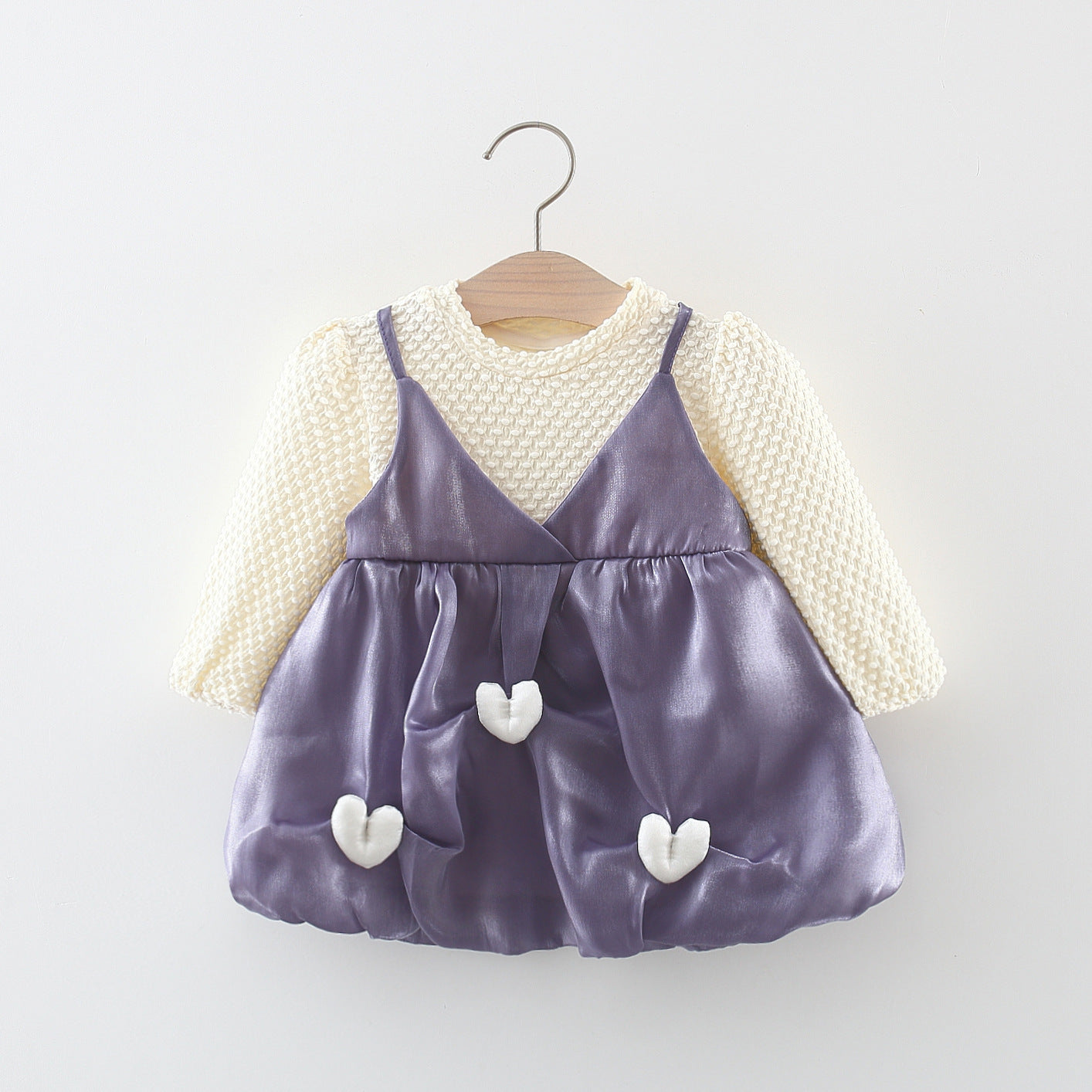 Vestido Infantil Manguinha Corações