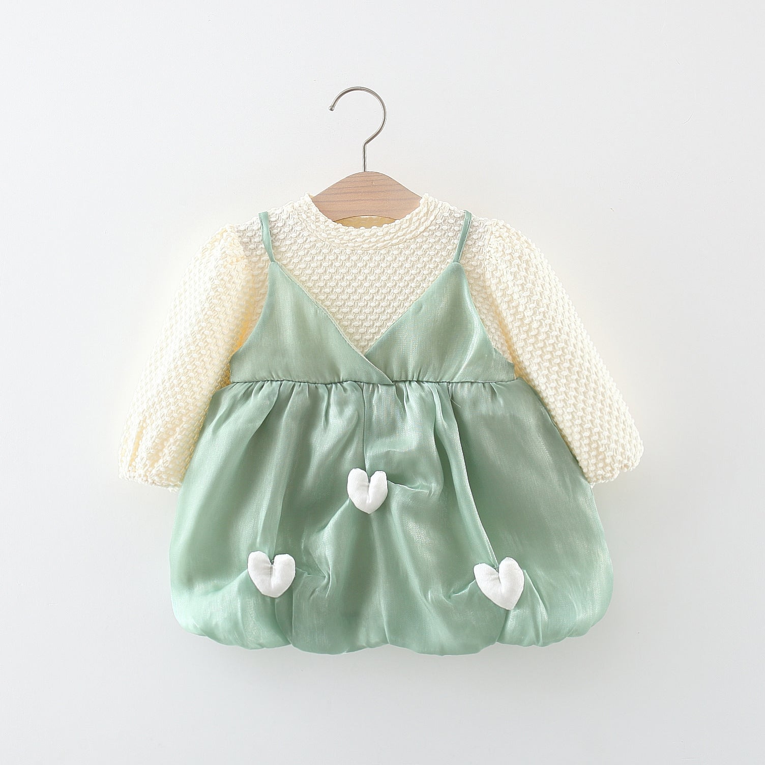 Vestido Infantil Manguinha Corações