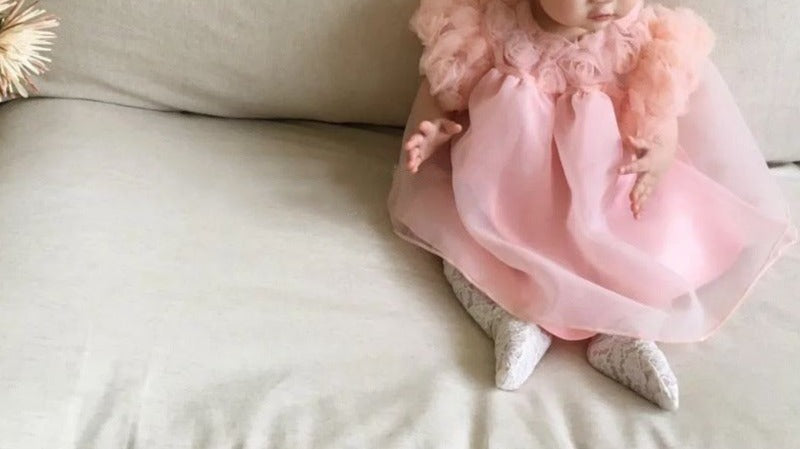 Vestido Infantil Tule e Florzinhas