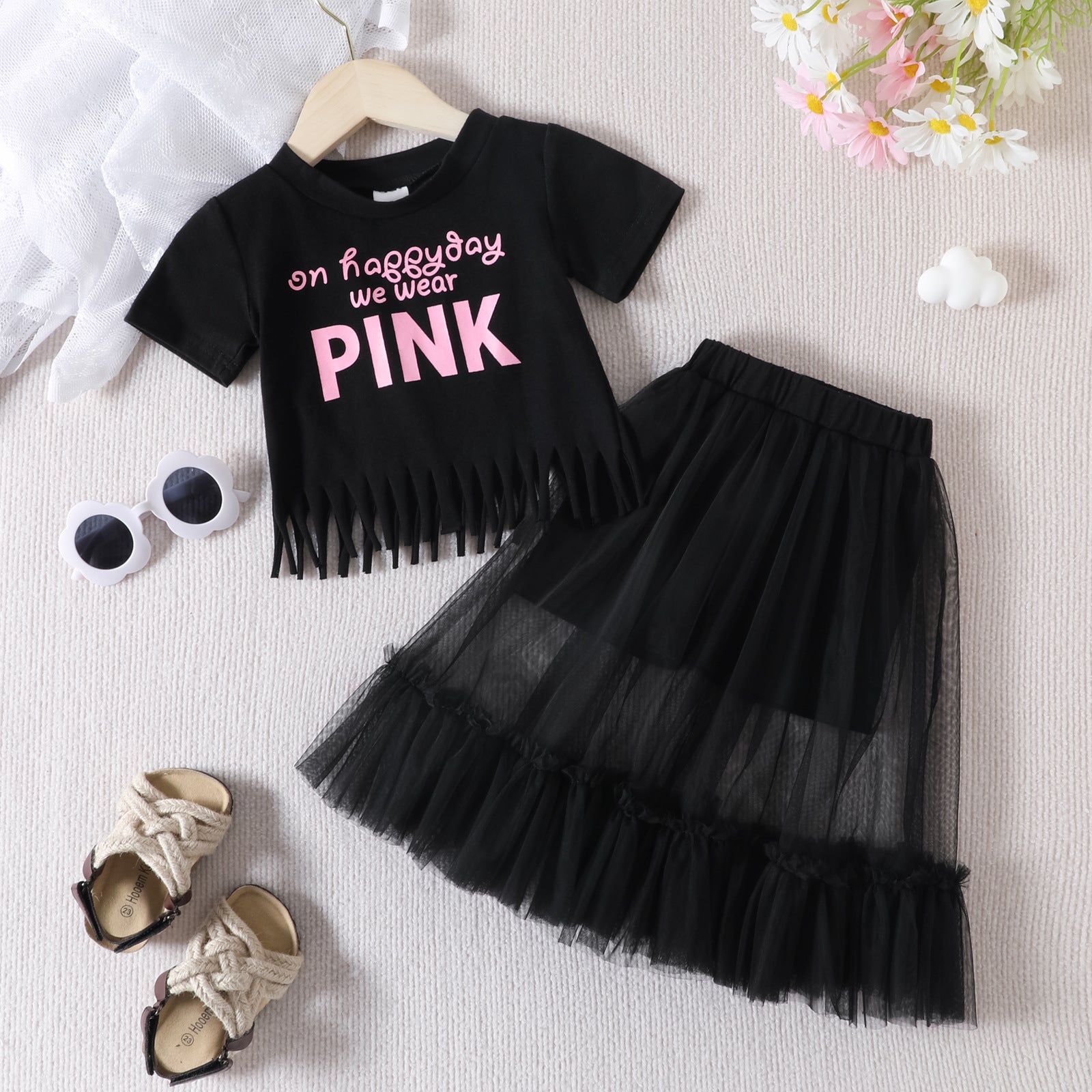 Conjunto Infantil Feminino Preto Pink