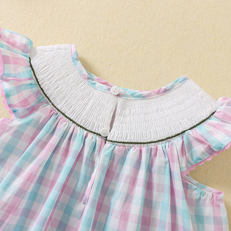 Vestido Infantil Xadrez Coelhinhos