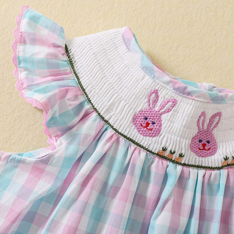 Vestido Infantil Xadrez Coelhinhos