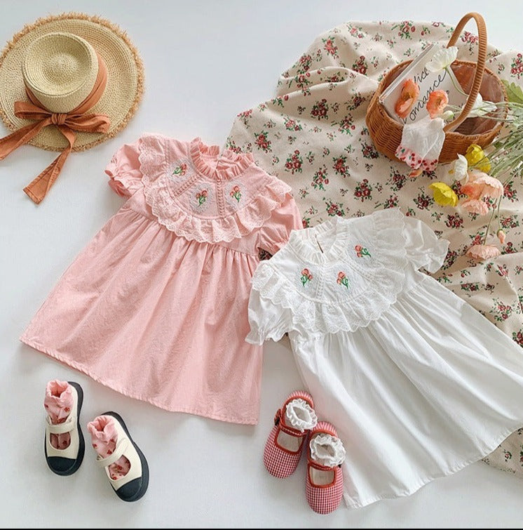 Vestido Infantil Renda Florzinhas