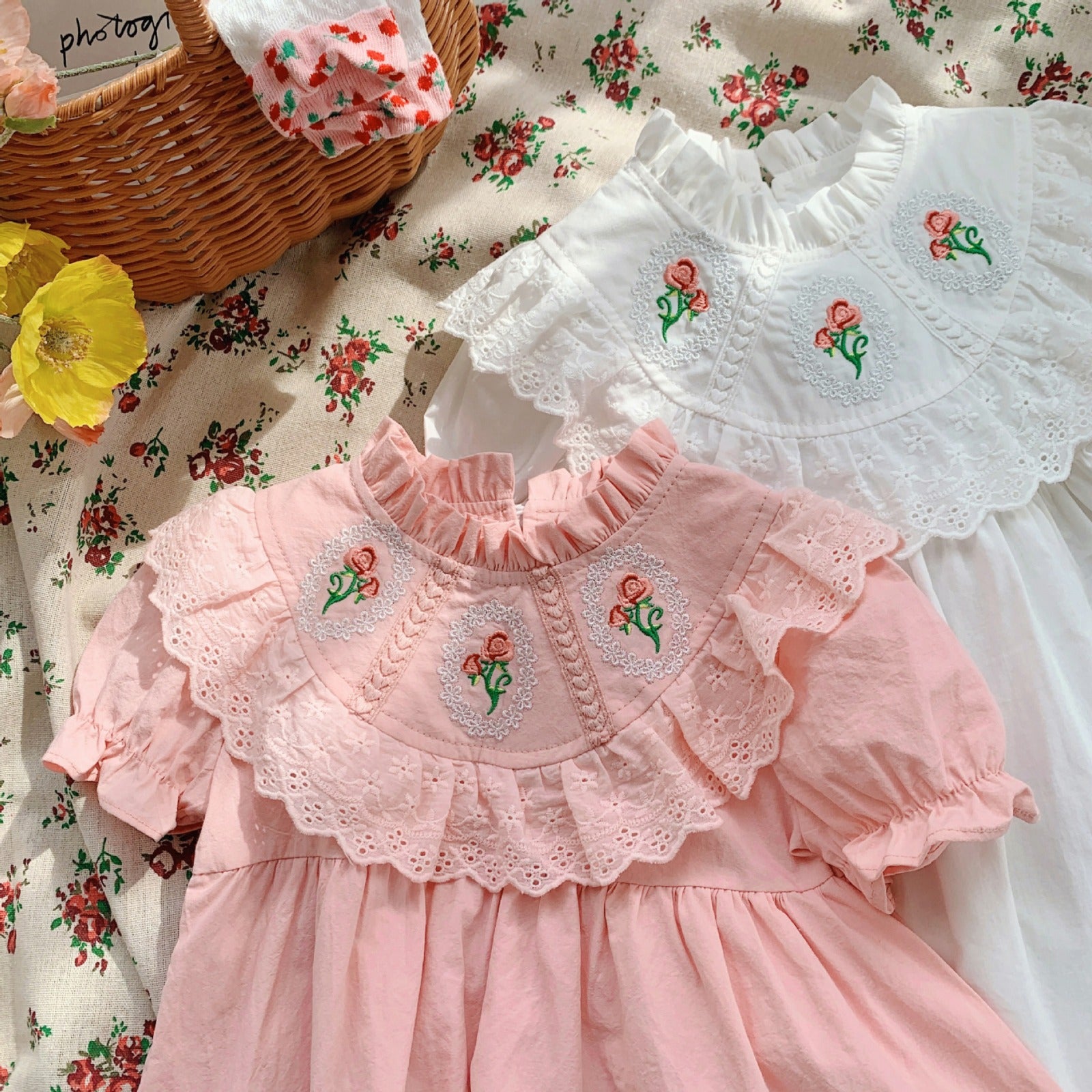 Vestido Infantil Renda Florzinhas