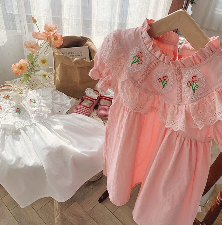 Vestido Infantil Renda Florzinhas