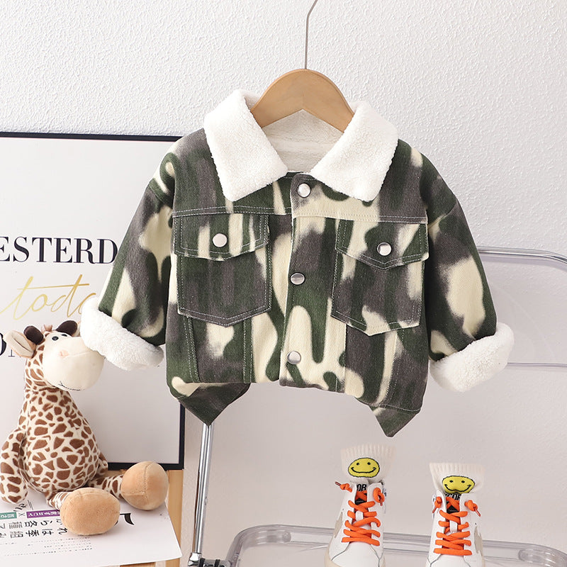 Jaqueta Infantil Camuflada Botões