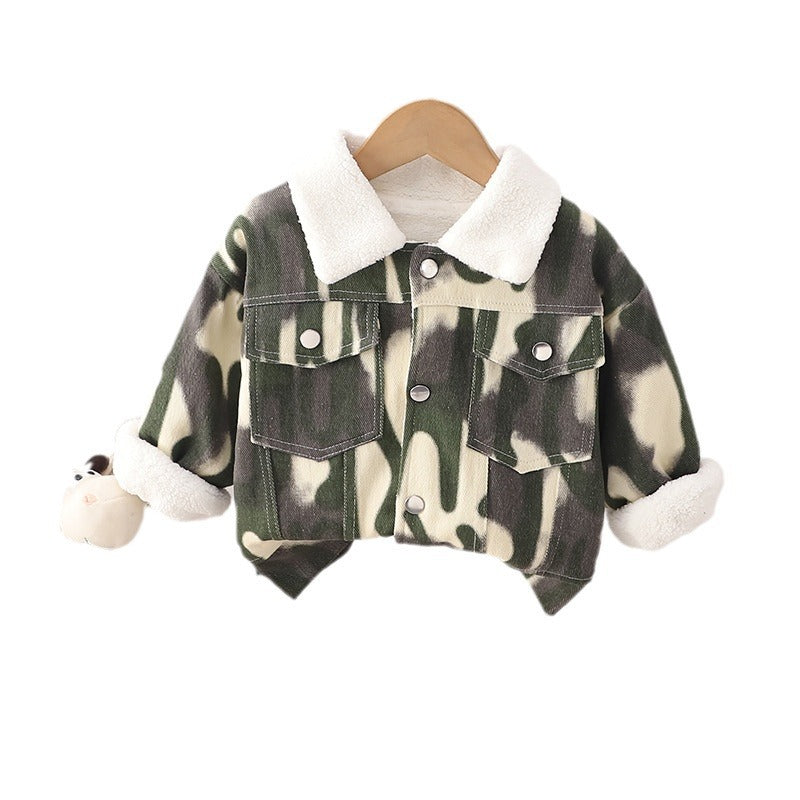 Jaqueta Infantil Camuflada Botões