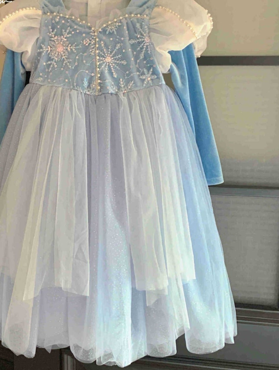 Vestido Infantil Azul Tule Princesa