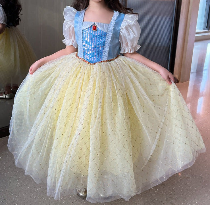 Vestido Infantil Branca De Neve