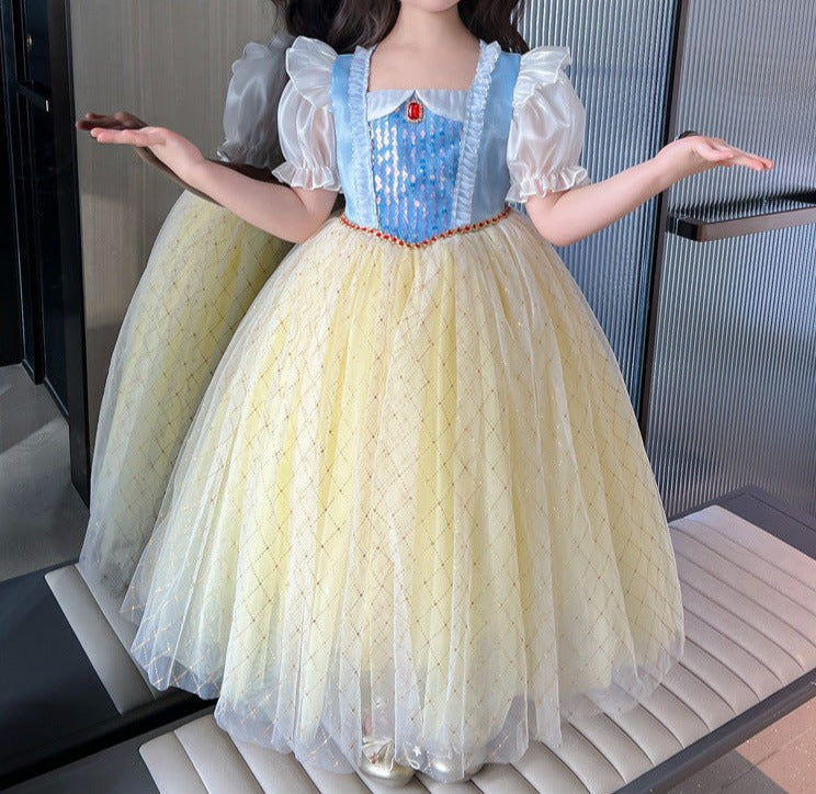 Vestido Infantil Branca De Neve