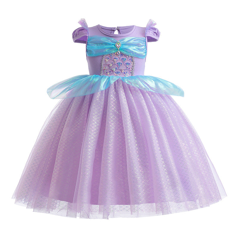 Vestido De Festa Infantil Princesa Roxo Tule – Loja Click Certo