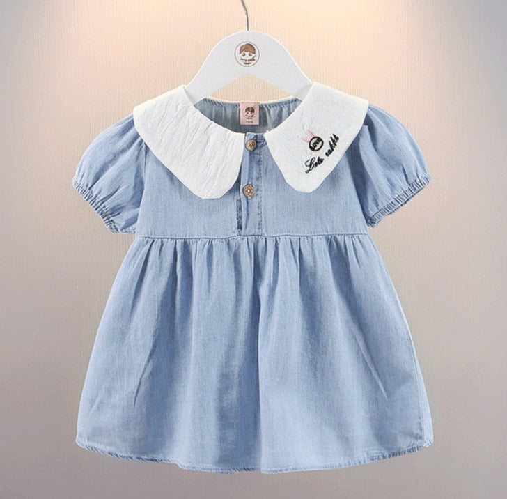 Vestido Infantil Jeans Orelhinhas