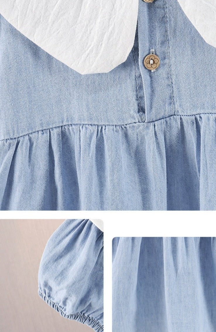 Vestido Infantil Jeans Orelhinhas